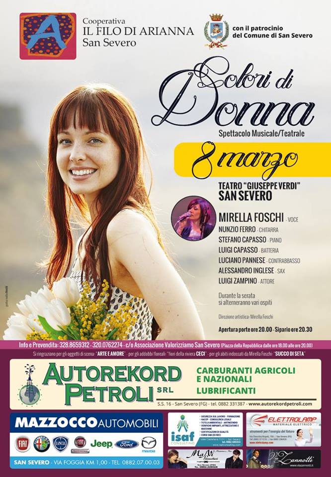 Colori di Donna con Mirella Foschi, 8 Marzo a San Severo