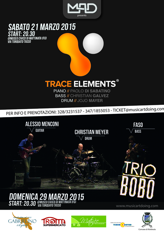 Trace Elements e trio Bobo a Marzo in Capitanata