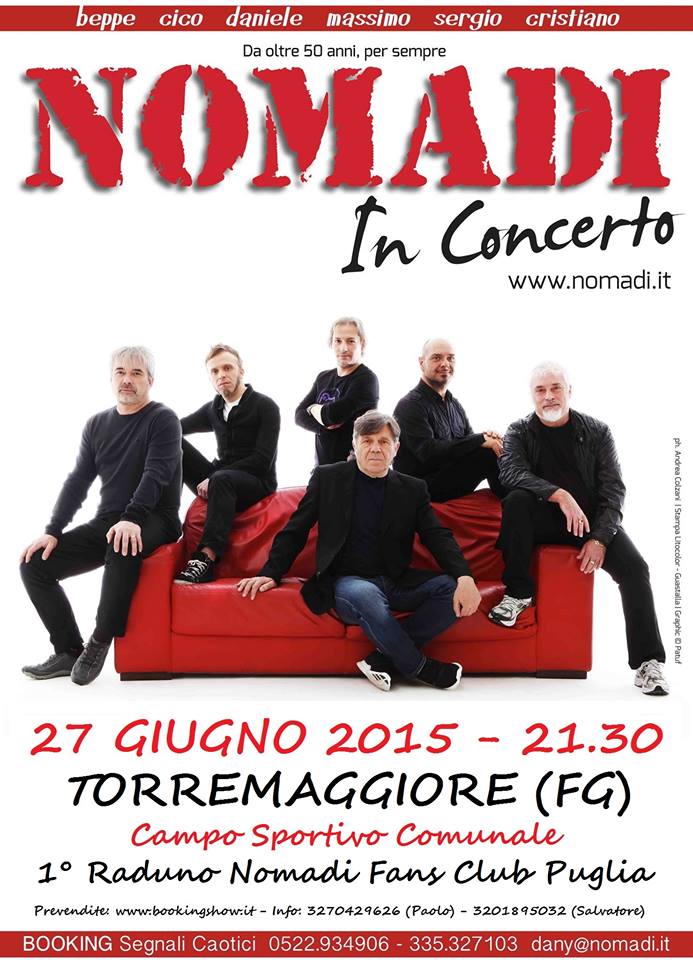 Nomadi,  da domani in radio il nuovo singolo e a Giugno in concerto a Torremaggiore