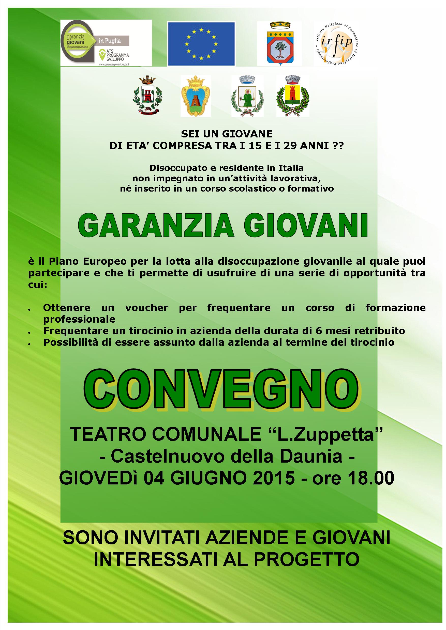 Castelnuovo della Daunia, “Garanzia Giovani” – 4 Giugno alle ore 18:00