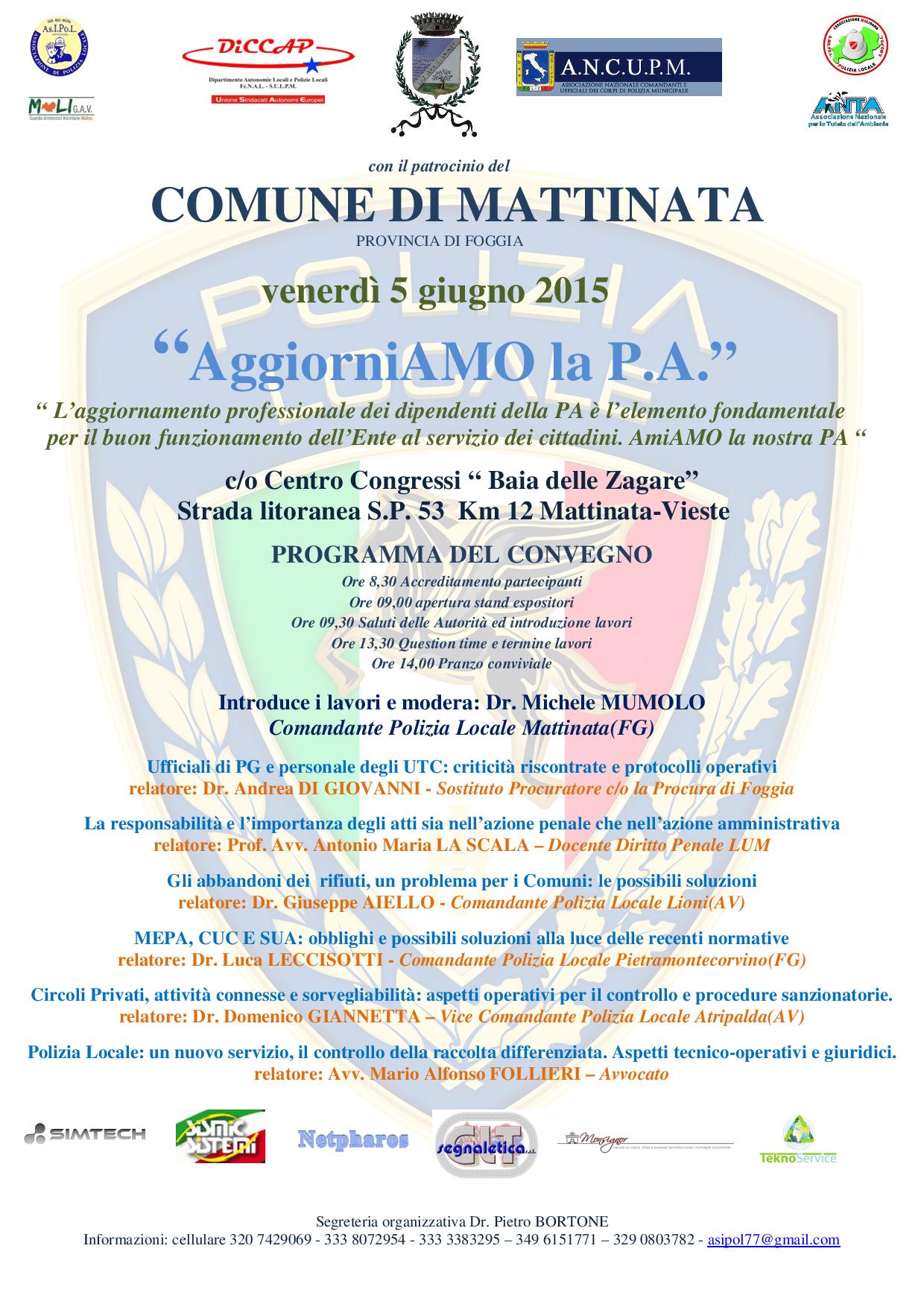 Mattinata, “Asipol” e “Amopol” insieme in un convegno tecnico-informativo – 5 Giugno ore 09:00