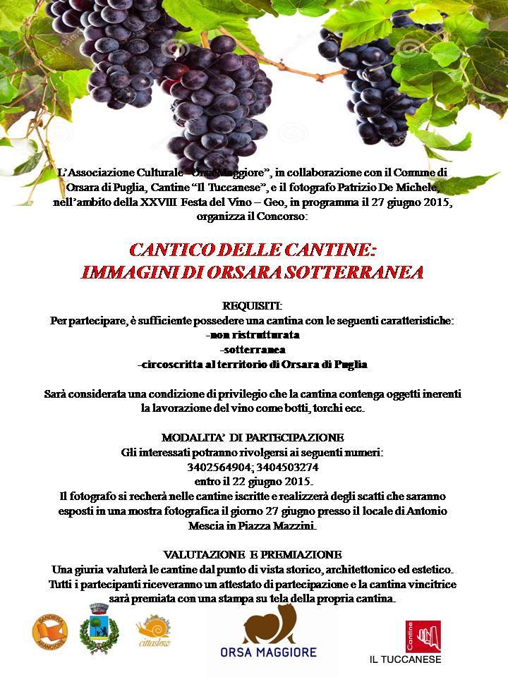 Cantico delle cantine: immagini di Orsara sotterranea – 27 Giugno