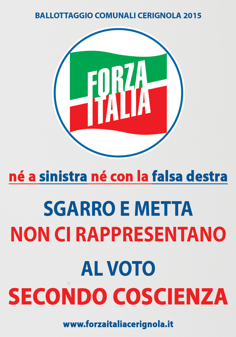 CERIGNOLA: CASARELLA (FI), ELETTORI LIBERI AL BALLOTTAGGIO. MAI A SINISTRA MA METTA DESTRA NON È