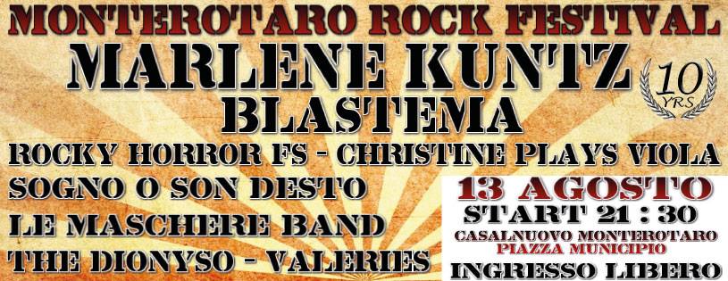 Marlene Kuntz e Blastema al Monterotaro Rock Festival – 13 Agosto 2015