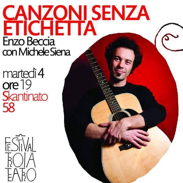 Troia, “Canzoni senza etichetta”. A Skantinato 58 Bibliocafè il concerto del cantautore Enzo Beccia inaugura gli aperitivi artistici del Festival Troia Teatro