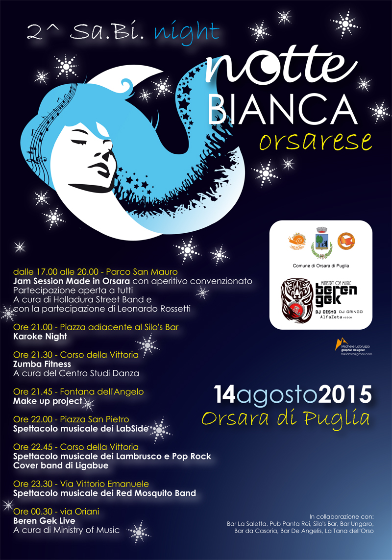 La Notte Bianca di Orsara, 8 spettacoli e 10 ore di musica live – 14 Agosto