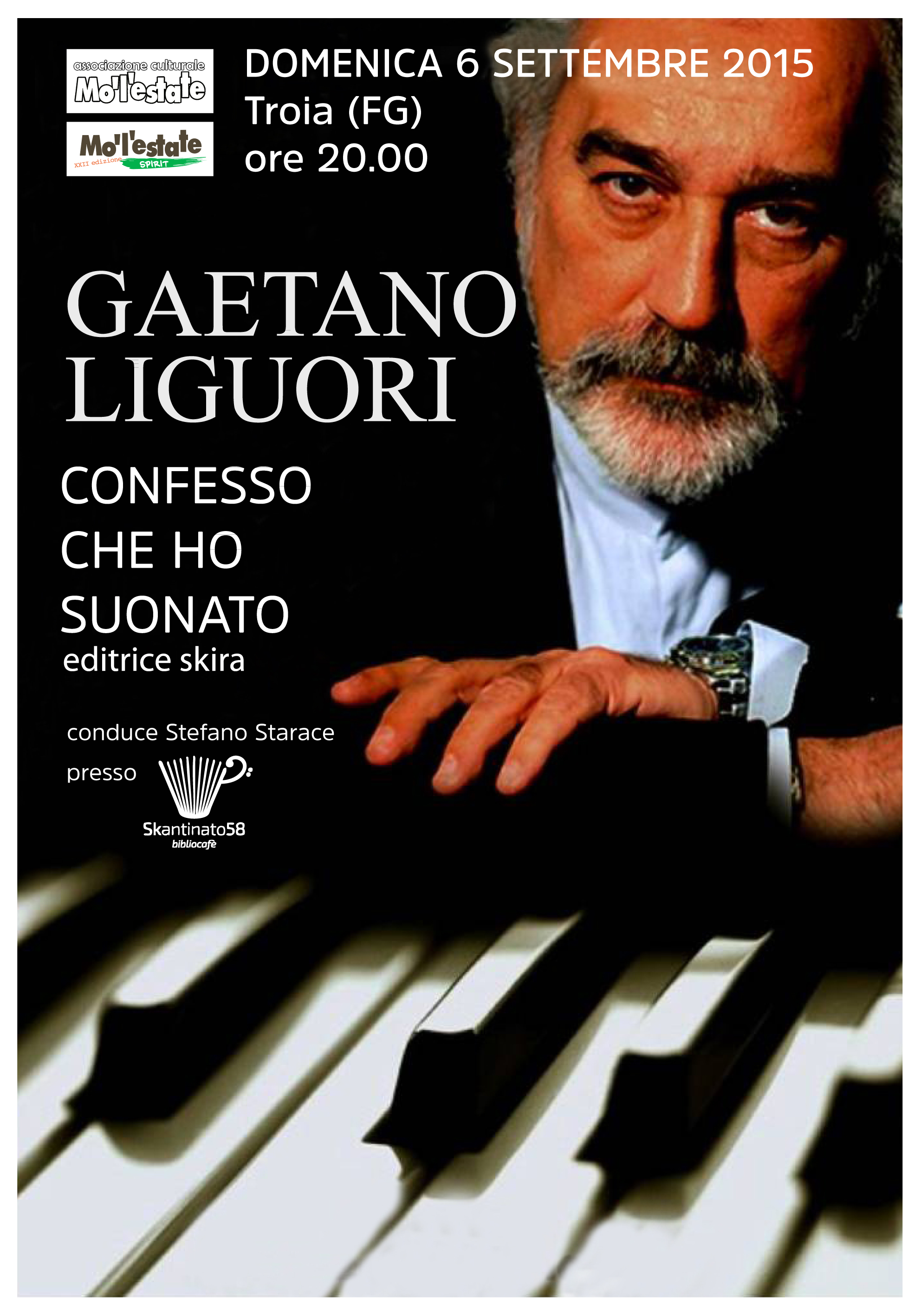 A Troia uno dei più grandi pianisti jazz italiani: Gaetano Liguori domenica a Skantinato 58 presenta “Confesso che ho suonato”