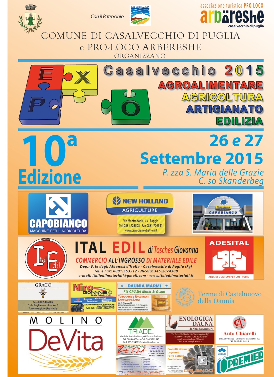 Expo Casalvecchio 2015 – X Edizione – 26 e 27 settembre