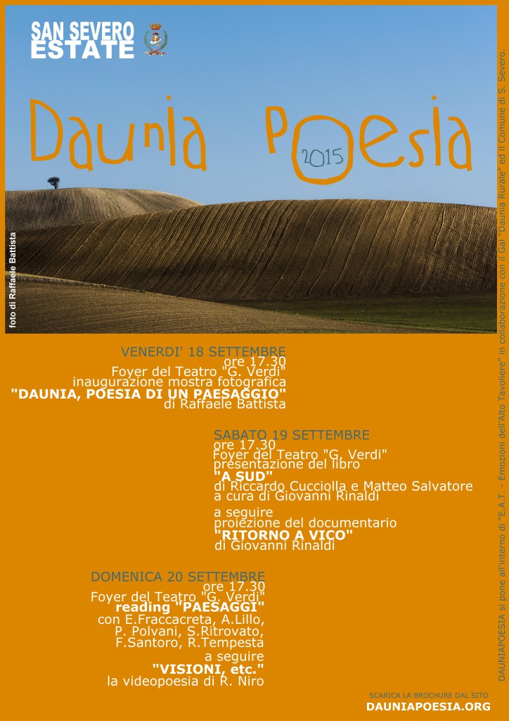 Daunia, poesia di un paesaggio” al Festival di San Severo – 18 Settembre