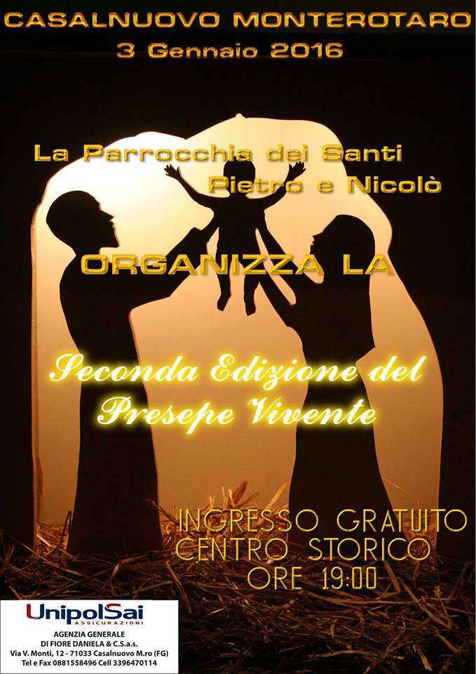Casalnuovo Monterotaro, “Seconda Edizione del Presepe Vivente” – 3 Gennaio ore 19:00