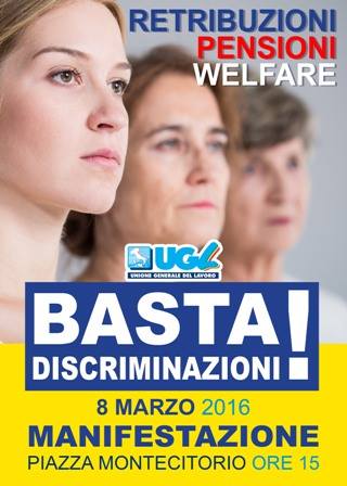 8 marzo: l’Ugl Foggia aderisce al presidio di piazza per dire ‘Basta’ #discriminazioni’.