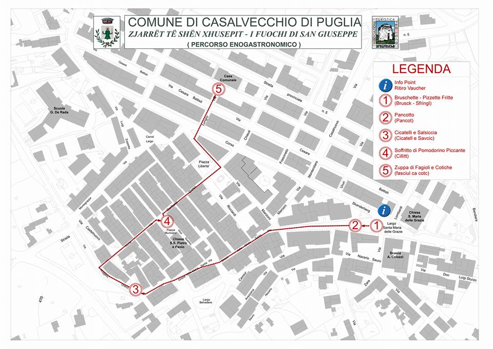 Casalvecchio di Puglia, “Fuochi di San Giuseppe” – MAPPA