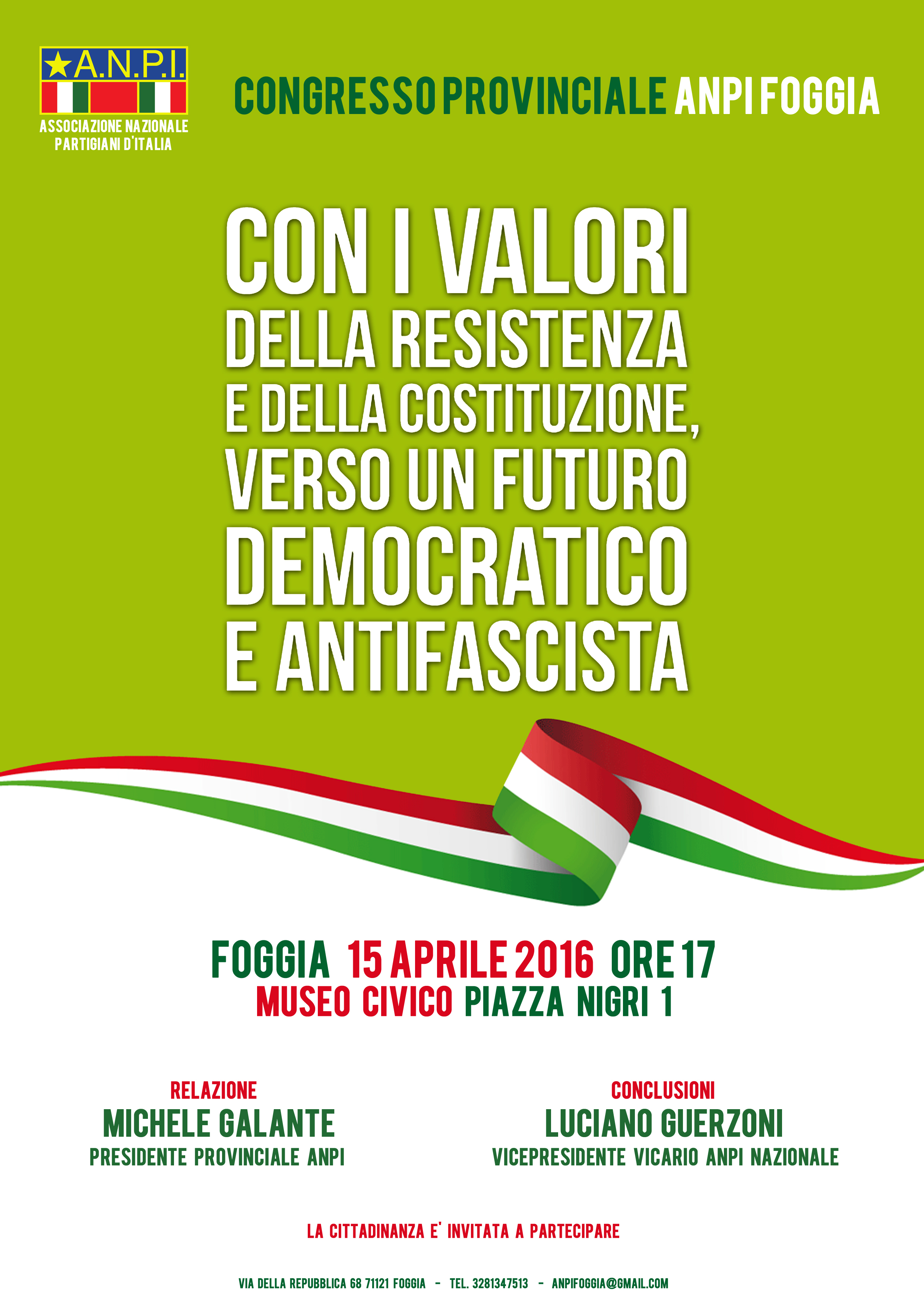 Foggia, congresso provinciale dell’ANPI: “Resistenza è ora, è sempre”