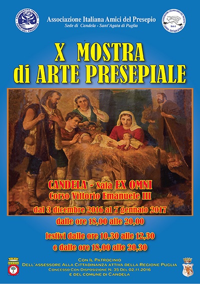 Sant’ Agata di Puglia, X edizione arte presepiale – Candela dal 3 dicembre al 7 Gennaio dalle ore 18.00 alle 20.00