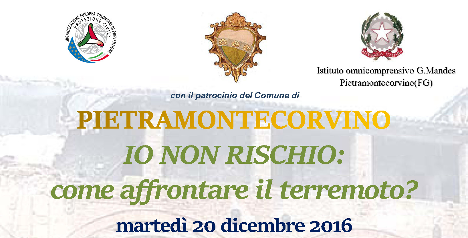 A PIETRAMONTECORVINO SI PARLA DI TERREMOTO con la protezione civile – 20 Dicembre