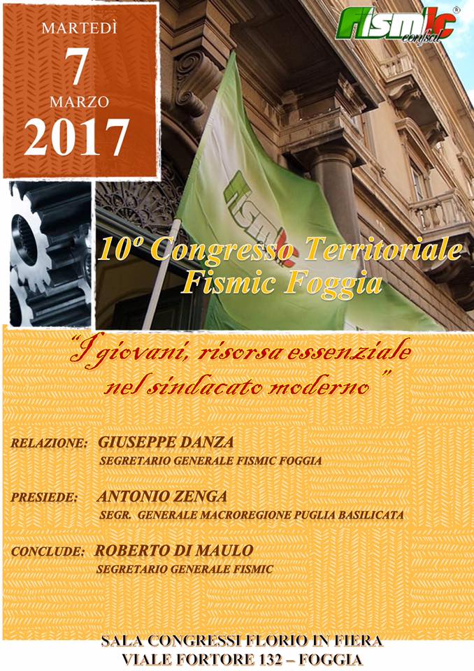 Congresso FISMIC Foggia – Martedì 7 Marzo