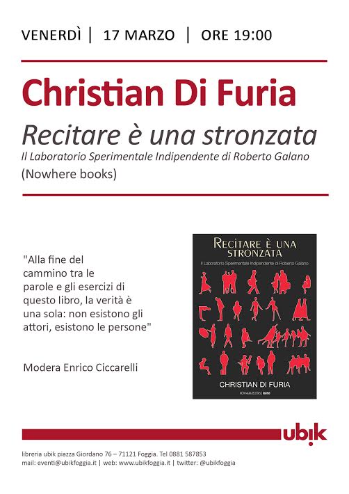 Teatro dei Limoni: “Recitare è una stronzata” – presentazione del libro – 17 Marzo