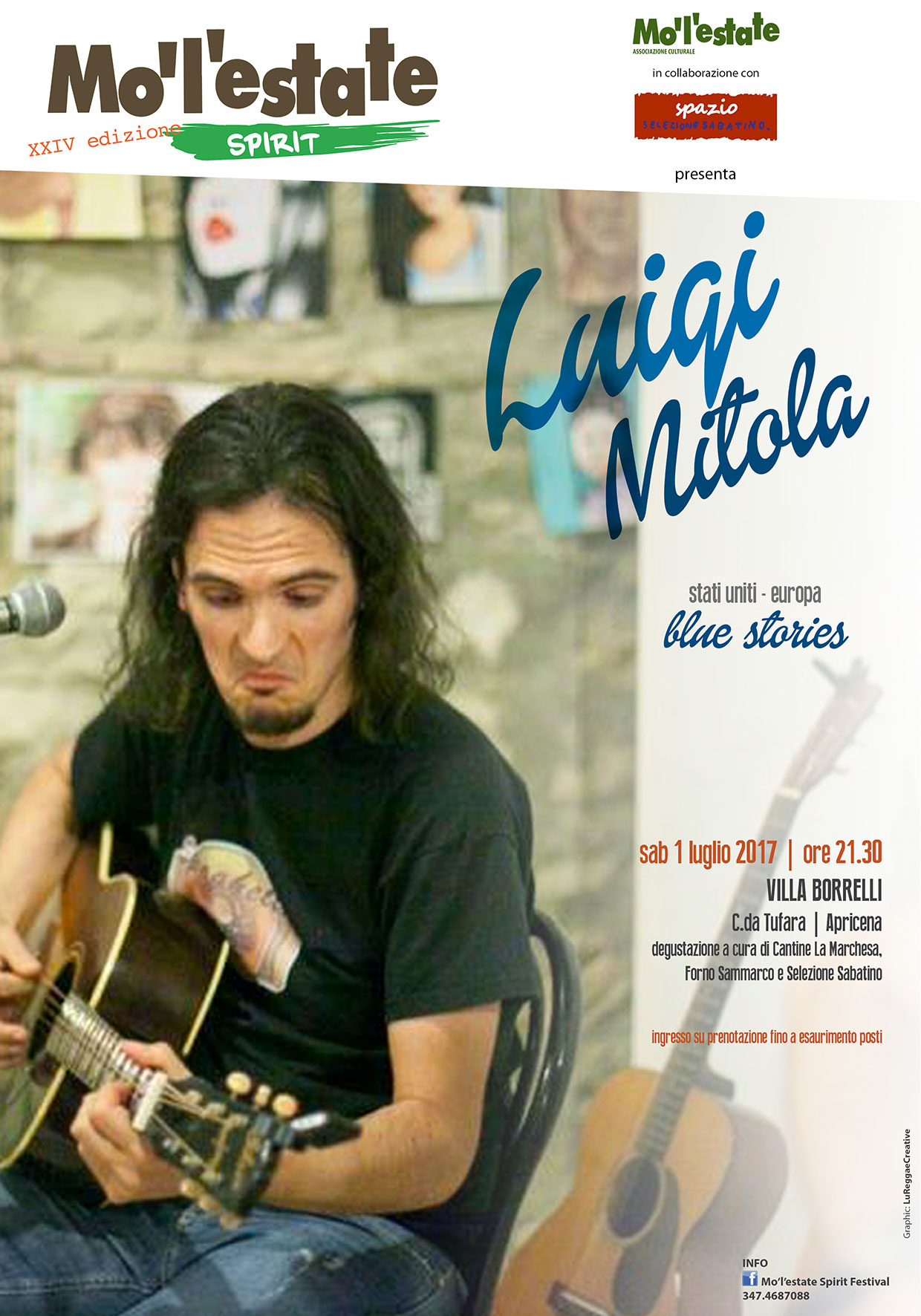 Sabato 1 luglio Mo’l’estate porta il blues ad Apricena