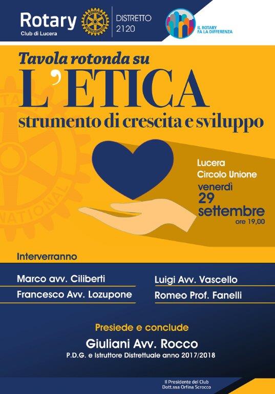 Rotary Club Lucera, “L’etica strumento di crescita e sviluppo”