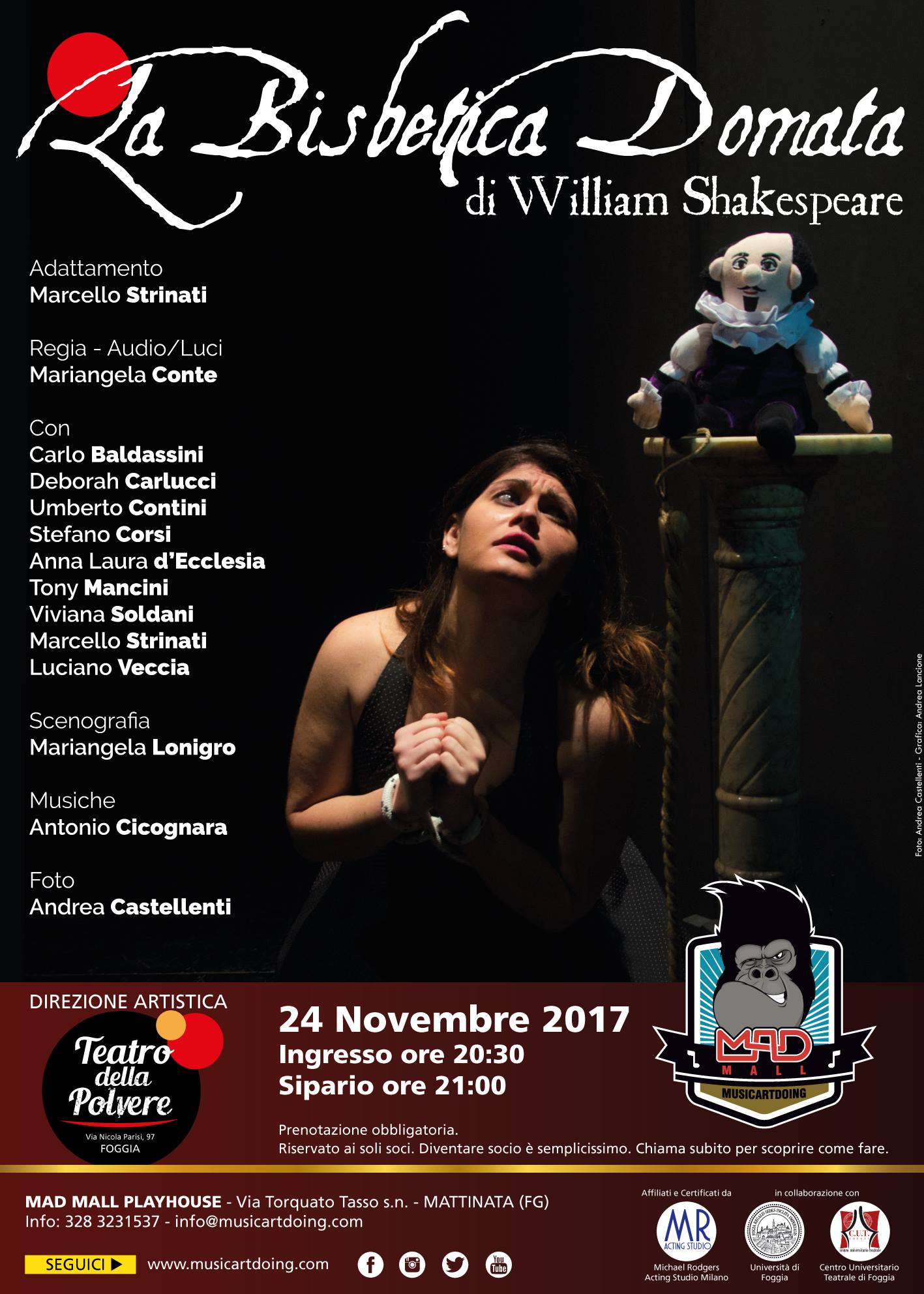 Venerdì teatro con La Bisbetica Domata al MAD di Mattinata