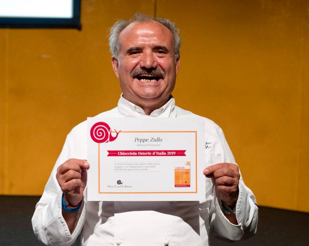 A Peppe Zullo il premio di Slow Food-Osterie d’Italia 2019