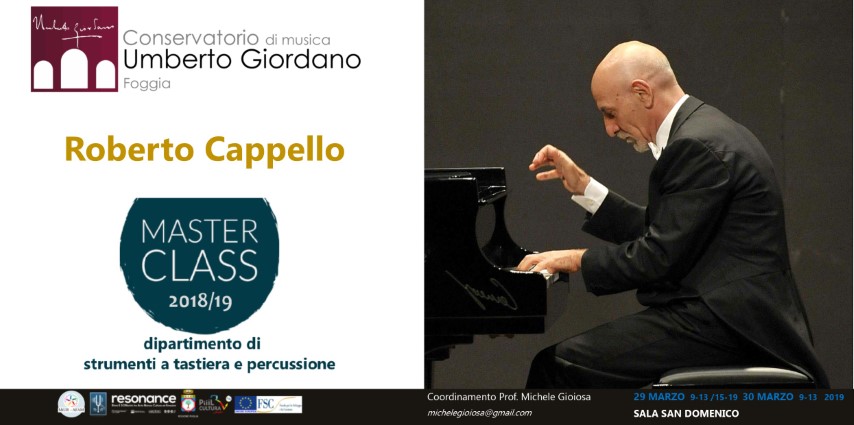 ROBERTO CAPPELLO IN CONCERTO GIOVEDÌ AL CONSERVATORIO “UMBERTO GIORDANO”