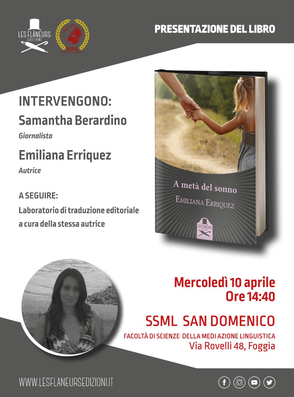 SSML SAN DOMENICO DI FOGGIA: LABORATORIO DI TRADUZIONE SUL ROMANZO DI EMILIANA ERRIQUEZ